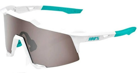 100% Speedcraft Bora Hans Grohe Team White Cycling Sunglasses with HiPer Silver Mirror Lenses