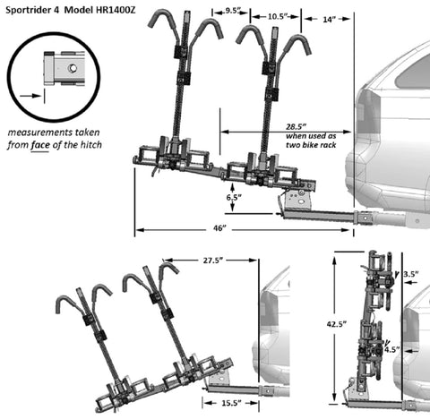 Hollywood Racks HR1400Z Sport Rider SE4 4 Bike Hitch Rack