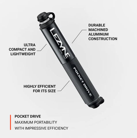 Lezyne Pocket Drive Compact Hight Pressure Bicycle Hand Pump