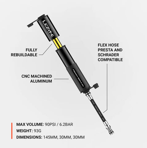 Lezyne Pocket Drive HV Compact High Volume Bicycle Pump