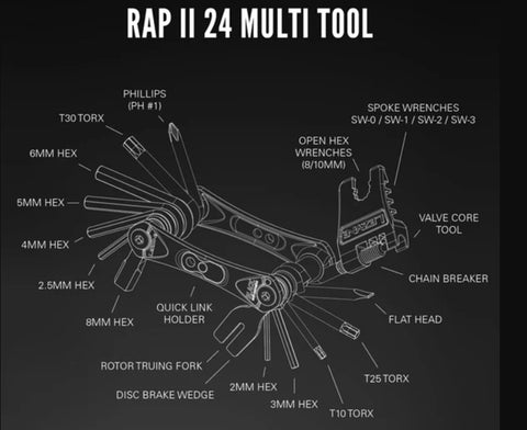 Lezyne RAP II 24 Compact Bicycle Multi-Tool