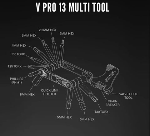 Lezyne V Pro 13 Compact Bicycle Multi-Tool