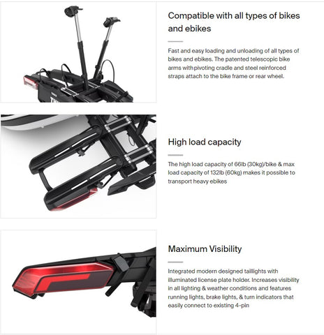 Thule Epos 2 Bike Platform Hitch Rack with Lights