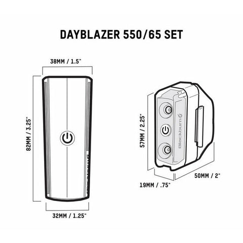 Blackburn Dayblazer 550 Front + Dayblazer 65 Rear Bike Light Set