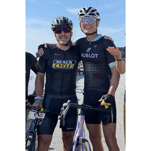 Randy Egues and Anthony Shriver at the finish of the Best Buddies Challenge Hyannis Port 2021