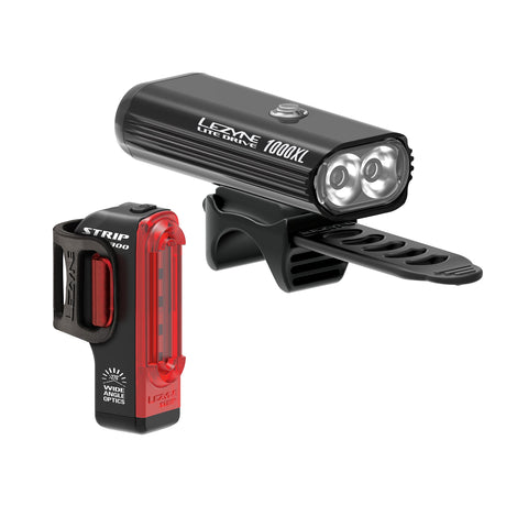 Lezyne Lite Drive 1000XL + Strip Pro 300 Tail Light Bike Light Combo